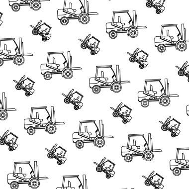 satır forklift mekanik ekipman onarım arka plan vektör çizim