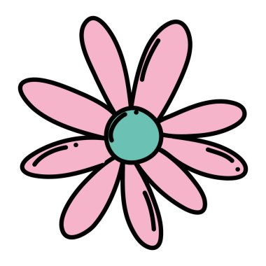 vektör çizim egzotik yaprakları ile şirin tropikal çiçek renk