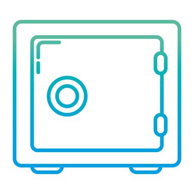 Güvenlik vektör çizim finanse etmek için satır metal güçlü kutu bozulmuş