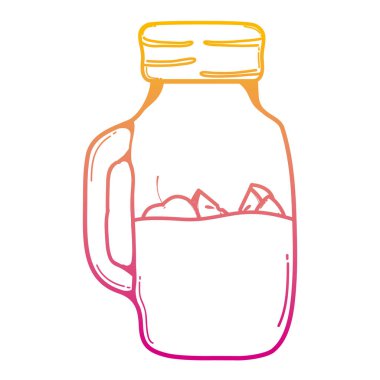 bozulmuş satır mason kavanoza elma meyve koru vektör çizim ile