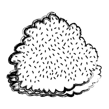 Grunge egzotik yaprakları vektör çizim ile bush bitki doğa