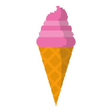 pixelated tatlı dondurma tatlı vektör çizim