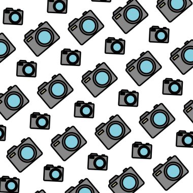 renkli dijital kamera ekipmanları nesne arka plan vektör çizim