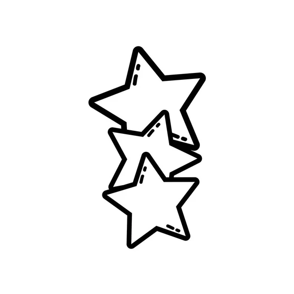 Estrelas Linha Brilhando Céu Decoração Design Vetor Ilustração —  Vetores de Stock