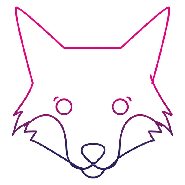 Lijn Schattig Fox Hoofd Wild Dier Vectorillustratie — Stockvector