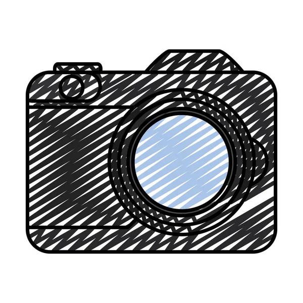 Doodle Digitalkamera Elektronische Ausrüstung Technologie Vektor Illustration — Stockvektor