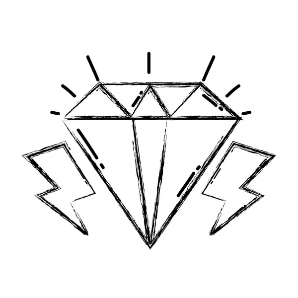 Grunge Brilhante Acessório Diamante Luxo Com Raios Vetor Ilustração —  Vetores de Stock