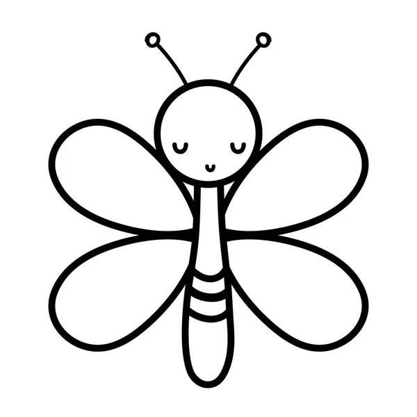 ラインかわいい蝶昆虫動物翼ベクトル イラスト — ストックベクタ