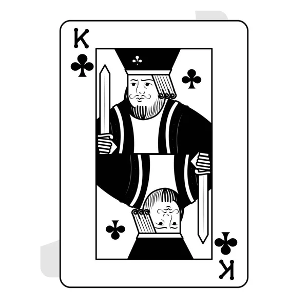 Linha Rei Clubes Casino Cartão Jogo Vetor Ilustração — Vetor de Stock