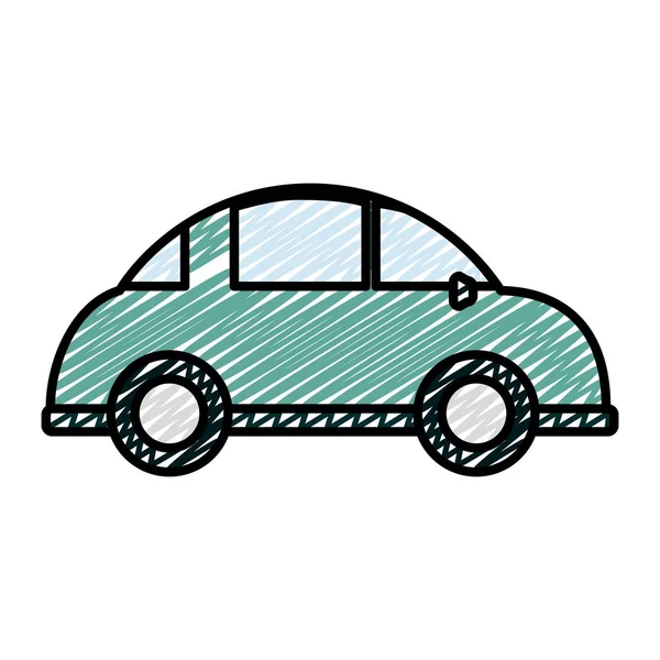 Doodle Bil Transport Fordon Stil Ikon Vektorillustration — Stock vektor