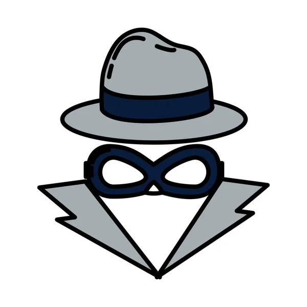 Ladrão Cores Com Máscara Criminal Elegante Chapéu Vetor Ilustração — Vetor de Stock