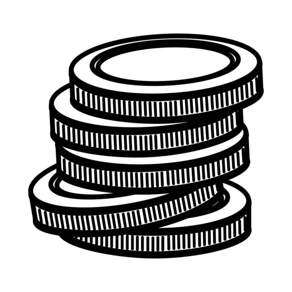 Linie Kovové Mince Ekonomiky Peníze Měny Vektorové Ilustrace — Stockový vektor