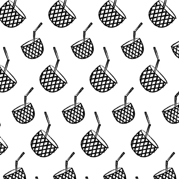 Grunge Köstliche Ananas Smoothie Obst Hintergrund Vektor Illustration — Stockvektor