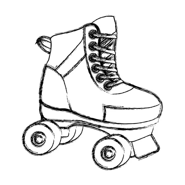 Grunge Roller Skate Kul Konst Stil Vektorillustration — Stock vektor