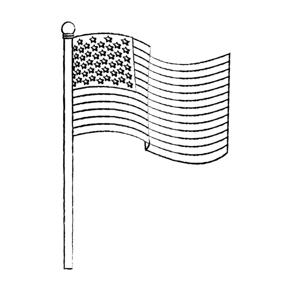 Grunge Usa Bandiera America Patriota Simbolo Vettore Illustrazione — Vettoriale Stock