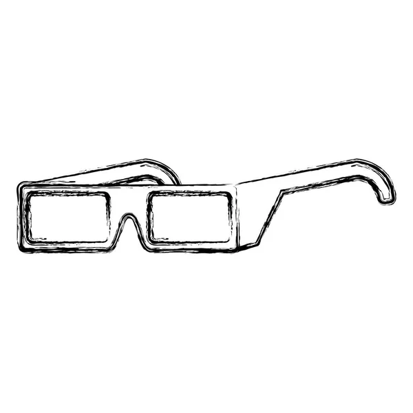 Grunge Glasögon Objekt Film Underhållning Vektorillustration — Stock vektor
