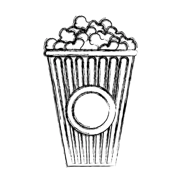 Grunge Leckere Popcorn Snacks Der Box Vektor Illustration — Stockvektor