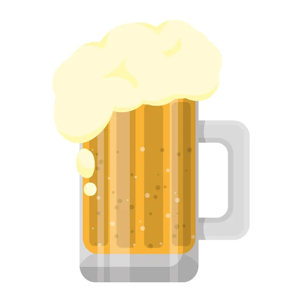 Ποτήρι Μπύρα Εικονογράφηση Φορέα Του Αφρού Οινοπνευματωδών Ποτών — Διανυσματικό Αρχείο
