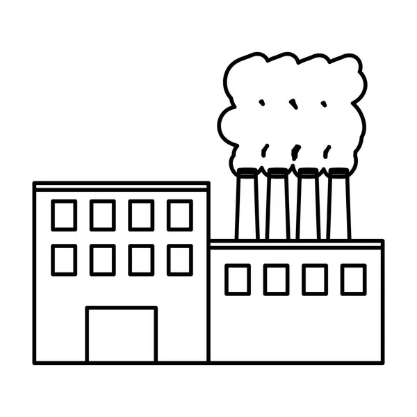 线工业工厂过程植物污染向量例证 — 图库矢量图片