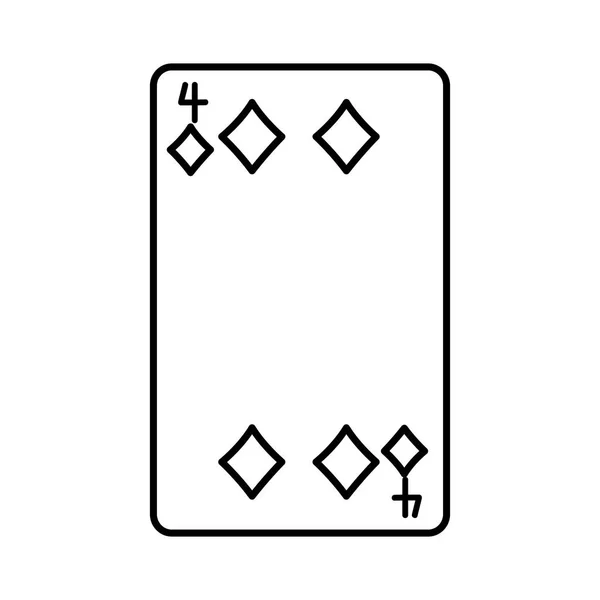 Dördüncü Hatta Casino Kart Oyun Vektör Çizim Elmas — Stok Vektör