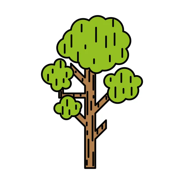 Χρώμα Φυσικό Δέντρο Κλαδιά Φύλλα Στυλ Εικονογράφηση Διάνυσμα — Διανυσματικό Αρχείο