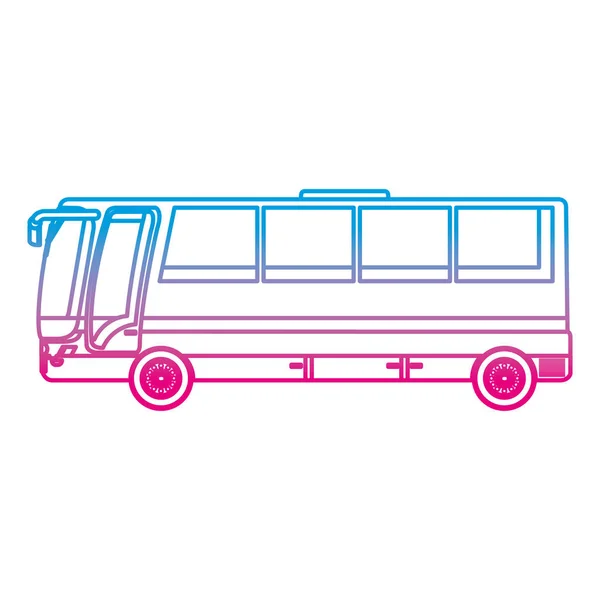 Línea Degradada Lado Autobús Urbano Transporte Pasajeros Vector Ilustración — Vector de stock