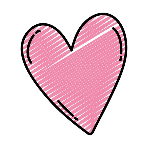 Garabato Corazón Símbolo Amor Pasión Diseño Vector Ilustración — Archivo Imágenes Vectoriales