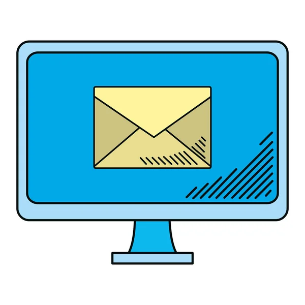 Technologia Komputerowa Ilustracji Wektorowych Usługi Elektronicznej Mail — Wektor stockowy