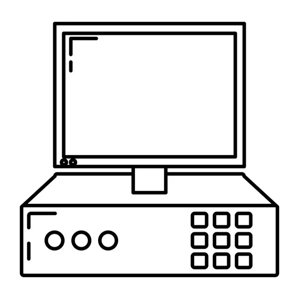 Línea Pantalla Electrónica Tecnología Servicio Computadora Ilustración Vectorial — Vector de stock