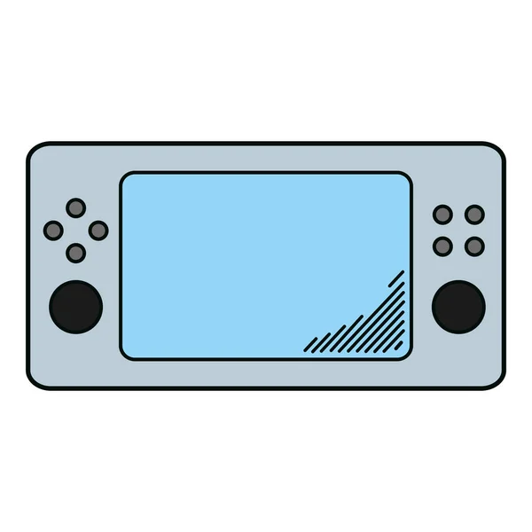 Elektronisch Spel Console Handheld Videogame Vectorillustratie — Stockvector