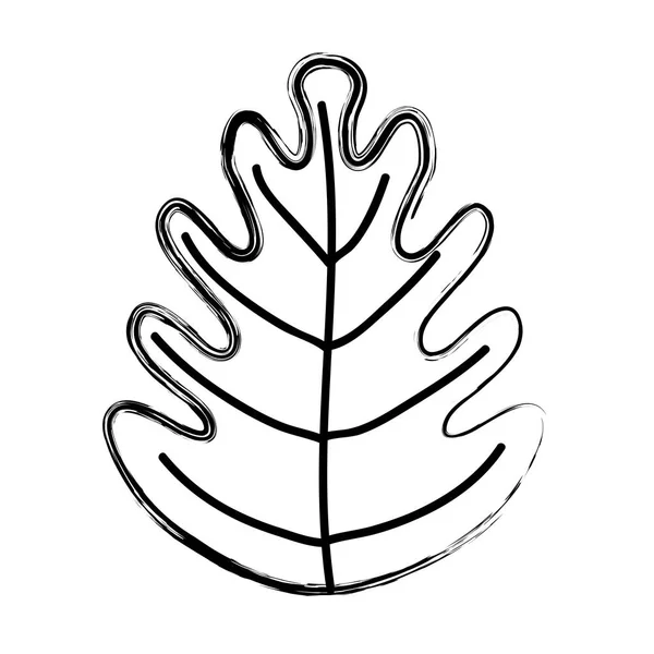 Grunge Tropiska Löv Botanik Natur Stil Vektorillustration — Stock vektor