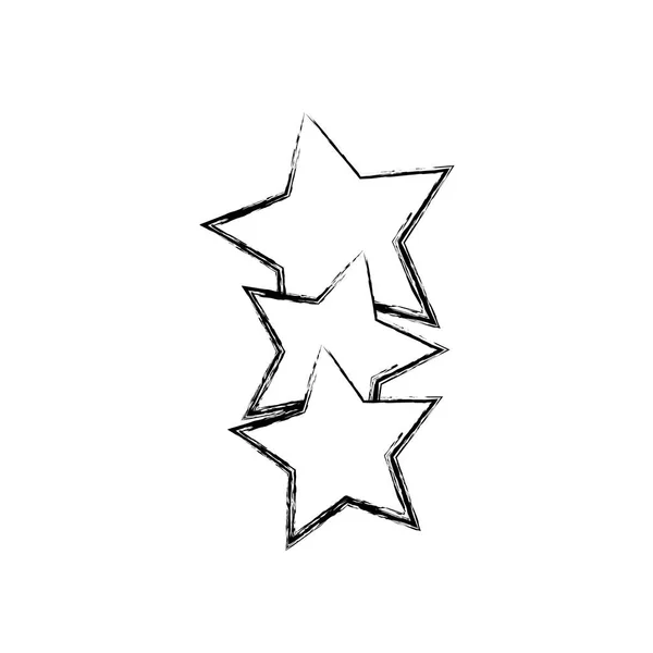 Figure Étoiles Brillantes Dans Ciel Décoration Conception Illustration Vectorielle — Image vectorielle