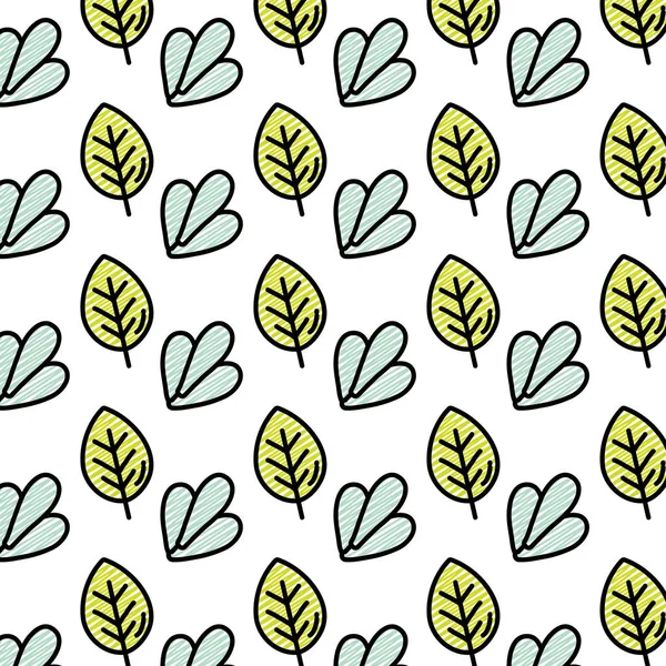 Doodle Planta Tropical Folha Natural Fundo Vetor Ilustração —  Vetores de Stock