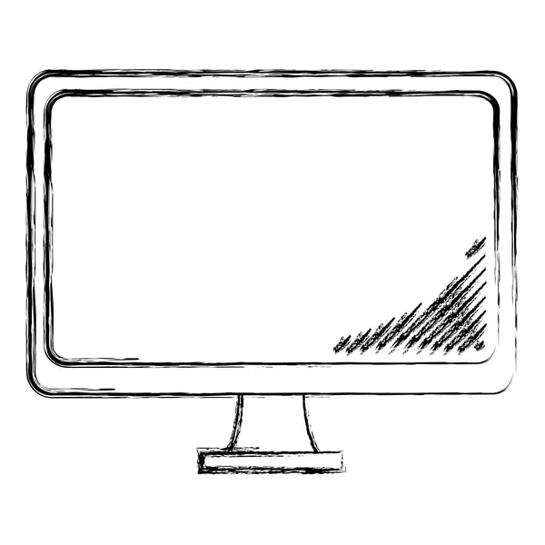 Grunge Elektroniska Dator Skrivbord Teknik Ikonen Vektorillustration — Stock vektor