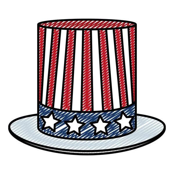 Doodle Hut Usa Nation Symbol Patriotischen Vektor Illustration — Stockvektor