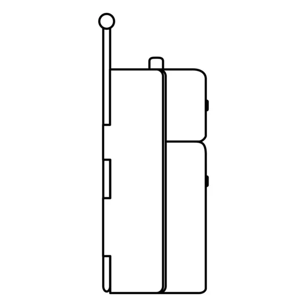 Ligne Côté Bagage Objet Voyage Vacances Vecteur Illustration — Image vectorielle