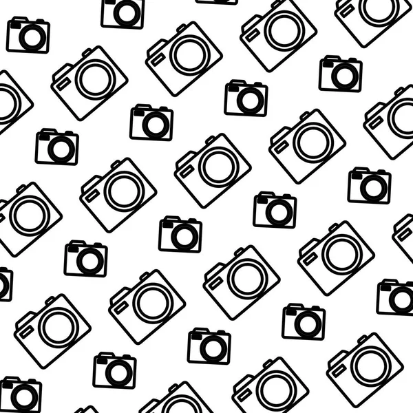 Line Digital Camera Equipment Object Background Vector Illustration — Stock Vector