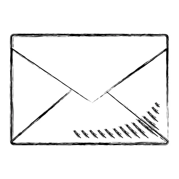 Grunge Mail Carta Estilo Texto Mensaje Vector Ilustración — Vector de stock