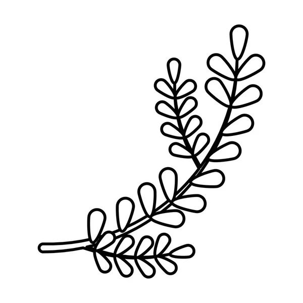 Linie Exotische Zweige Tropische Blätter Stil Vektor Illustration — Stockvektor