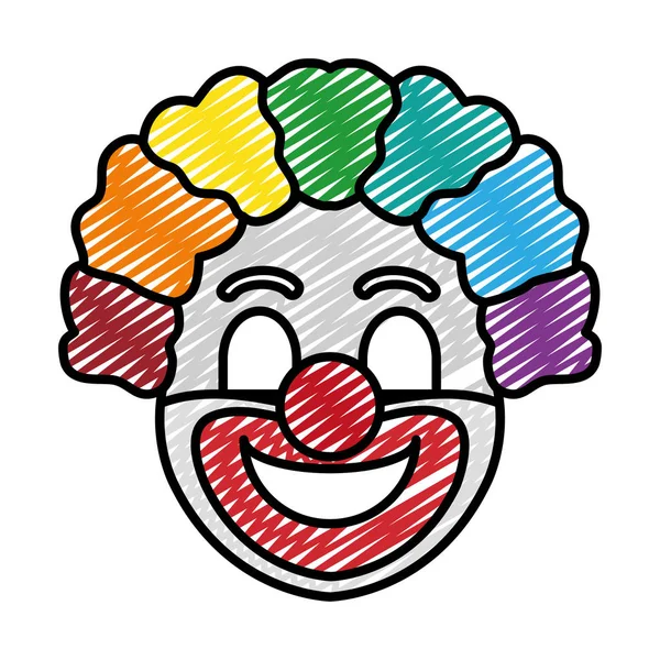 Doodle Zirkus Clown Festival Feier Veranstaltung Vektor Illustration — Stockvektor