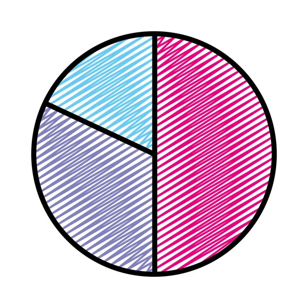 Doodle Cirkel Statistik Grafiska Diagram Data Vektorillustration — Stock vektor