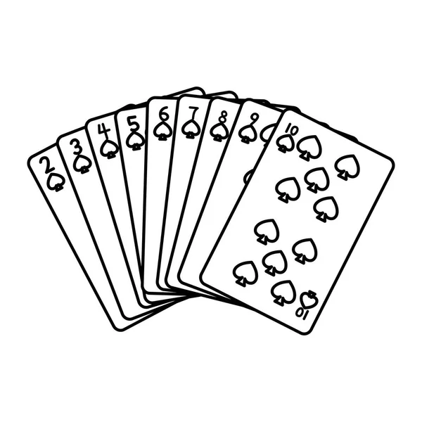 Line Gäddor Kort Klassiska Kasino Spel Vektorillustration — Stock vektor