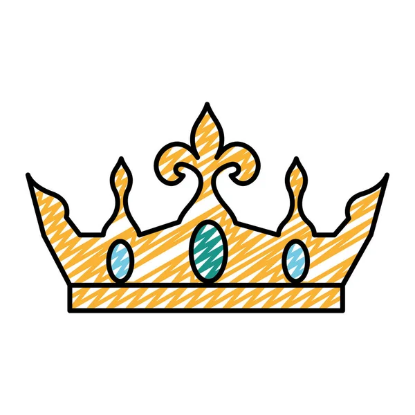 Doodle Μεταλλικά Στέμμα Πολυτελές Royal Στυλ Εικονογράφηση Φορέα — Διανυσματικό Αρχείο