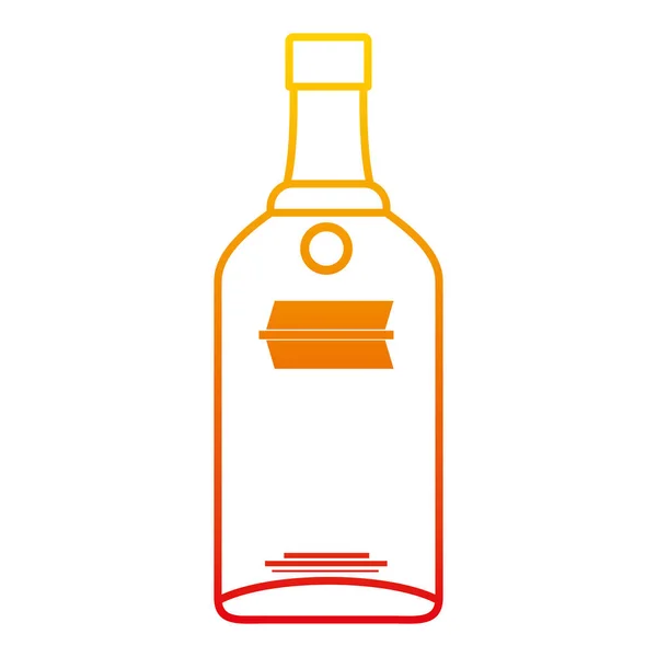 Illustration Vectorielle Boisson Alcoolisée Bouteille Vodka Ligne Dégradée — Image vectorielle