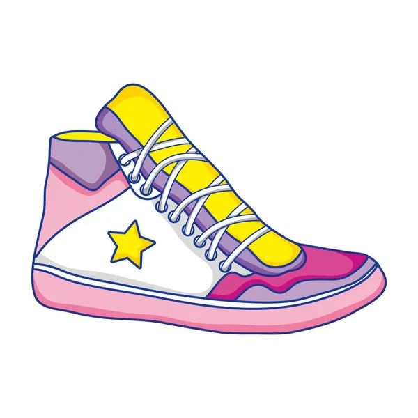 Sneaker Shoes Fashion Star Style Vector Illustration — Stock Vector