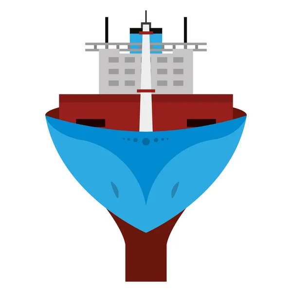 Voorste Schip Vervoermiddel Zee Vectorillustratie — Stockvector