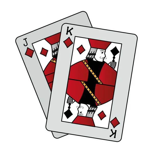 Cor Jack Rei Diamantes Cartões Casino Jogo Vetor Ilustração — Vetor de Stock