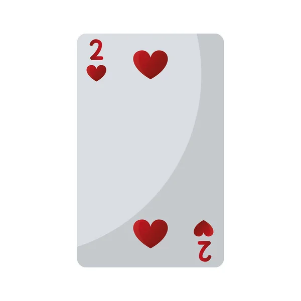 Zwei Herzen Casino Karten Spiel Vektor Illustration — Stockvektor