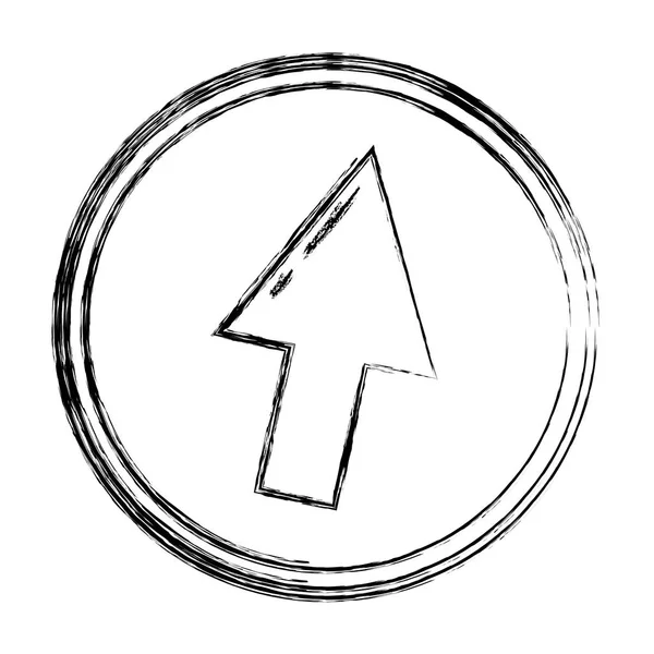 Grunge Mouse Cursor Interface Icon Emblem Vector Illustration — Stock Vector