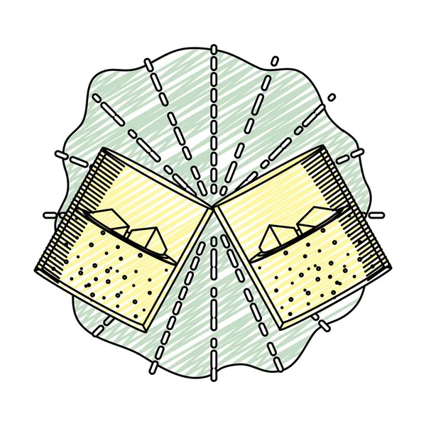 Doodle Liquor Glas Met Ijs Kubussen Dranken Vectorillustratie — Stockvector